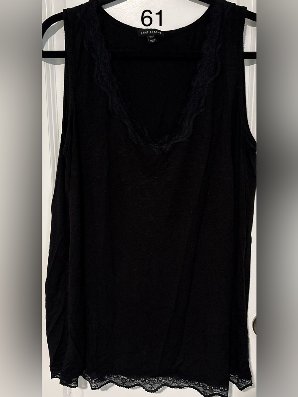 Lane Bryant Black V-Neck Sleeveless Camisole